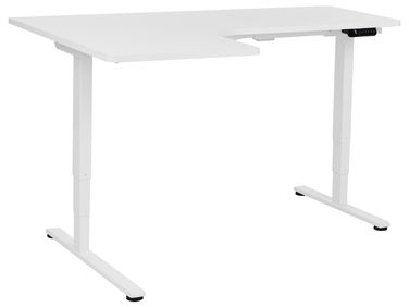 Elektrisch verstelbaar hoekbureau DESTINES Wit 160 cm 109 cm linkszijdig