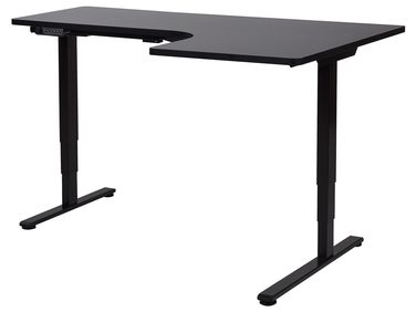 Elektrisch verstelbaar hoekbureau DESTINES Zwart 160 cm 109 cm rechtszijdig