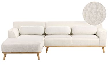 Corner Sofa 3 Seater SIMOS Boucle White Right Hand