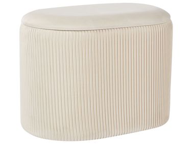 Pouf de rangement RICHLAND Velours Beige clair