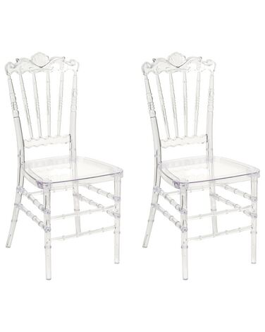 Lot de 2 chaises de salle à manger MENDON Transparent