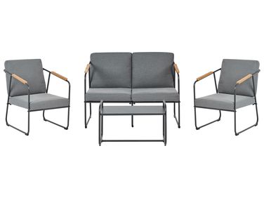 Loungeset met tafel 4-zits VEZZANA Metaal Grijs
