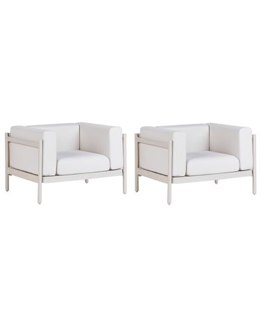 Ensemble de 2 fauteuils de jardin FERRETTI Beige clair