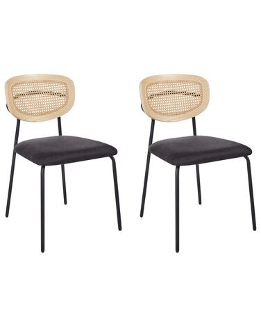 Lot de 2 chaises de salle à manger MAYETTA Métal Noir