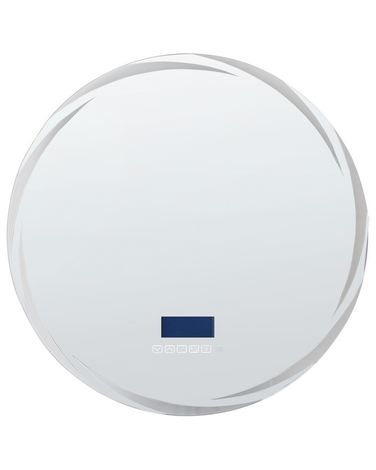 Miroir de salle de bain LED TANAY 60 cm 60 cm Avec haut-parleur Bluetooth intégré Argenté