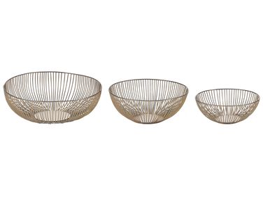 Lot de 3 bols décoratifs GARUT Métal Doré