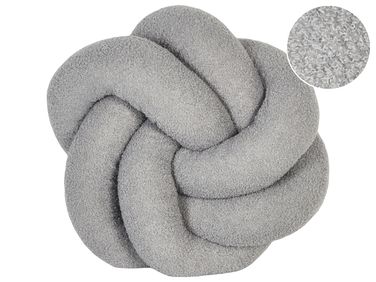 Sierkussen ANGELONIA Bouclé 45 x 45 cm Grijs effen