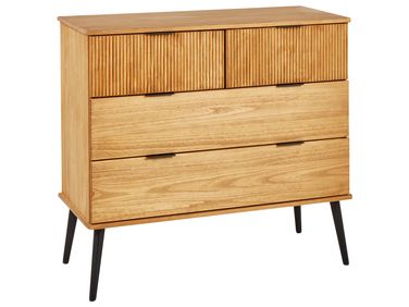 4 Drawer Chest TIMMINS Pine Wood Brown