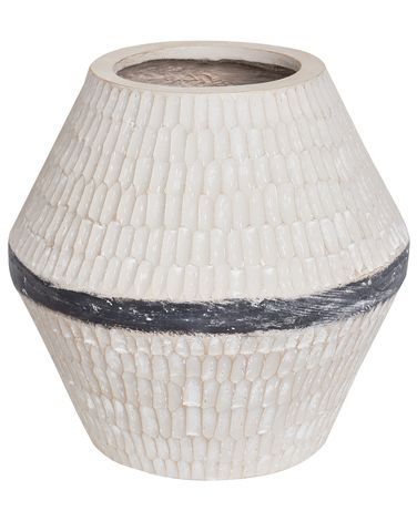 Flower Vase ARUNCUS Ceramic 30 cm Beige