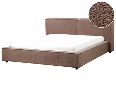 Lit avec sommier Bouclé LINARDS 160 x 200 cm Marron