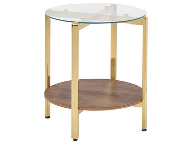 Side Table LOVELL Tempered Glass Gold