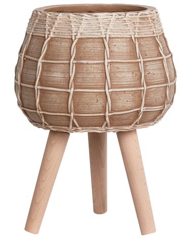 Cache-pot sur pied DARMERA 30 cm Marron clair