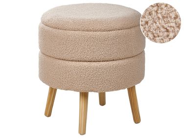 Hocker met opbergruimte OKATON Bouclé Beige