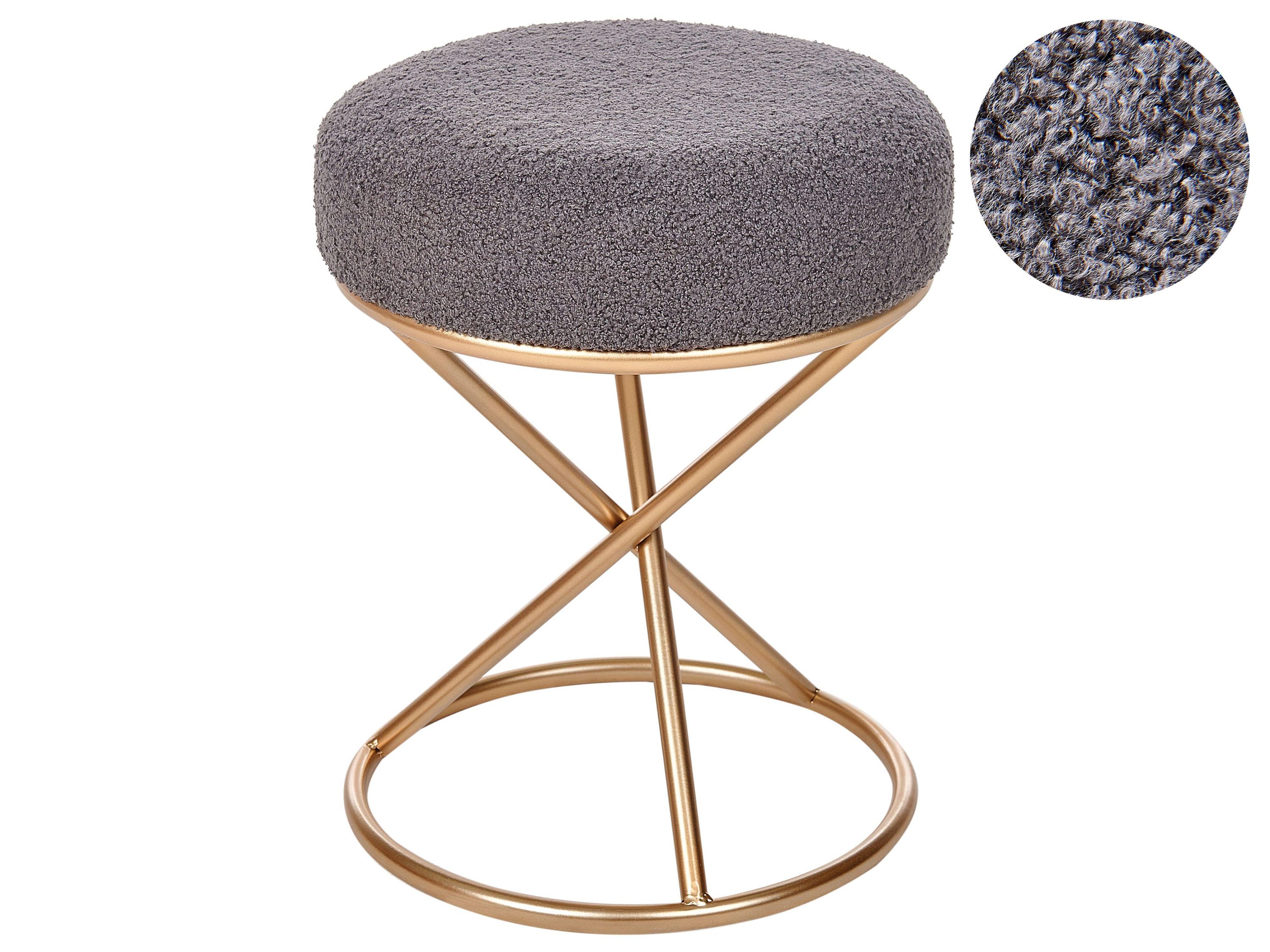 Hocker PRESHO Bouclé Grijs