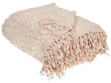 Couverture VELLA Coton 150 x 200 cm Beige clair