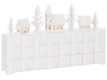 Christmas Decoration LED MUONIO Advent Calendar 24 cm White