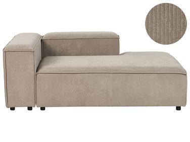Left-Hand Chaise Longue ARDAL Corduroy Light Brown