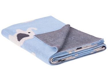 Plaid HILKOT Katoen 130 x 170 cm Blauw