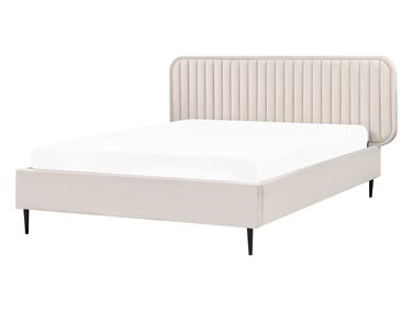 Lit avec sommier Velours BRIN 140 x 200 cm Beige