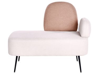 Right-Hand Chaise Longue ARCEY Fabric Brown