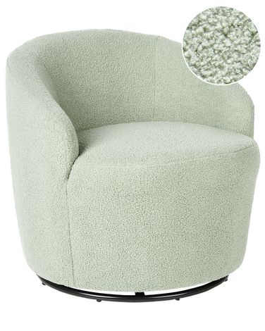 Fauteuil pivotant DAVIK Bouclé Vert clair