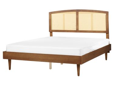 Lit avec sommier Rotin VARZY 160 x 200 cm Marron