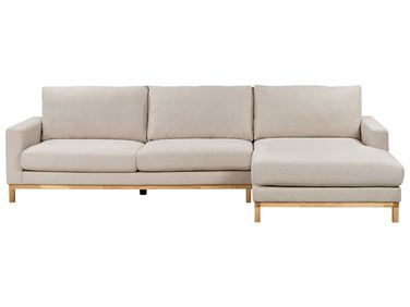 Hoekbank 4-zits SIGGARD Stof Beige linkszijdig