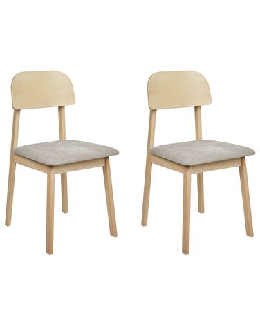 Lot de 2 chaises de salle à manger SCANDIA Bois Taupe