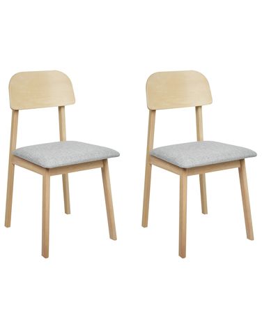 Lot de 2 chaises de salle à manger SCANDIA Bois Gris clair