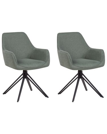 Lot de 2 chaises de salle à manger JODAR Tissu Vert