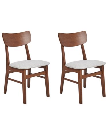 Lot de 2 chaises de salle à manger ANOKA Bois Marron/gris