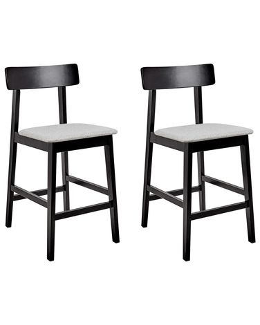 Lot de 2 chaises de bar ISANTI Bois Noir/gris