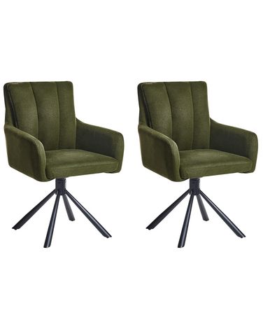Lot de 2 chaises de salle à manger SARDOAL Tissu Vert foncé