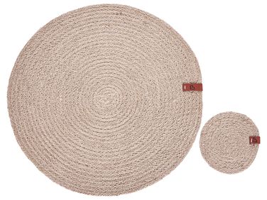 Placemats en onderzetters set BUSHMINT Jute Natuurlijk