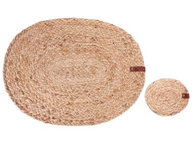 Placemats en onderzetters set BUSHYLARK Jute Natuurlijk