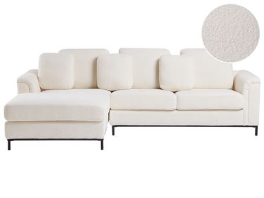 Corner Sofa 4 Seater OSLO Boucle White Right Hand