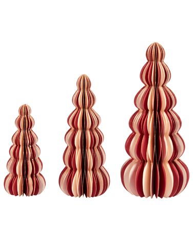 Lot de 3 figurines DHAULAGIRI Arbre de Noël 15/20/25 cm Rouge