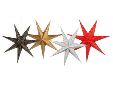 Lot de 4 décorations suspendues LED KAMET Étoile 60 cm Multicolore