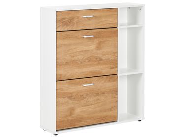 Schoenenkast MACKAY Lichtbruin/wit