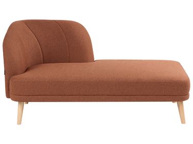 Left-Hand Chaise Longue TANLAY Fabric Golden Brown