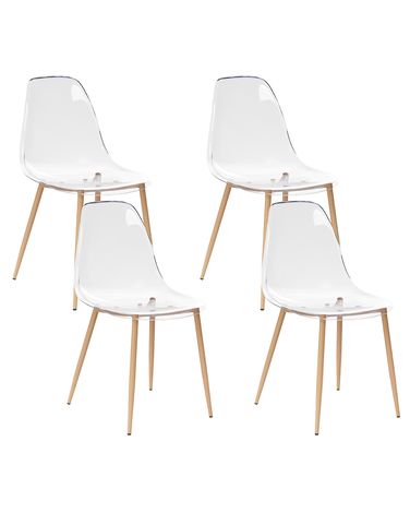 Lot de 4 chaises de salle à manger TAKILMA Transparent