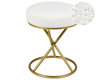Hocker PRESHO Bouclé Gebroken wit