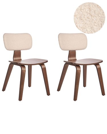 Lot de 2 chaises de salle à manger LUCINDA Bois Marron foncé
