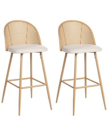 Lot de 2 chaises de bar CORNELL Métal Marron clair