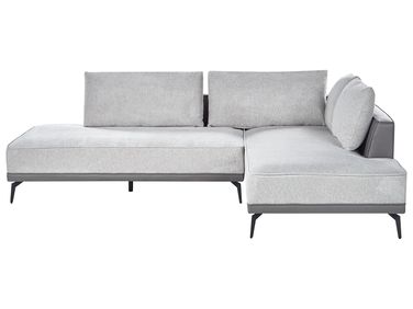 Corner Sofa 3 Seater MYKEN Fabric Light Grey Left Hand