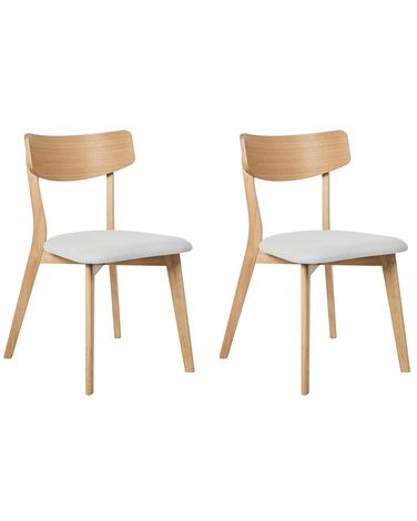 Lot de 2 chaises de salle à manger HOLLY Bois Marron clair/gris