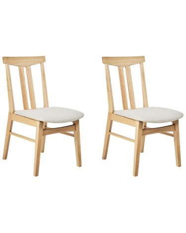 Lot de 2 chaises de salle à manger AVALON Bois Beige clair