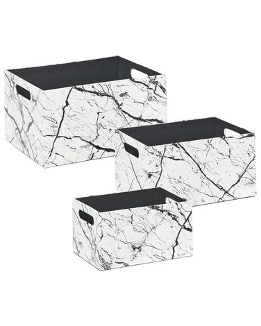Set van 3 dozen LARSA Kunstleer Wit