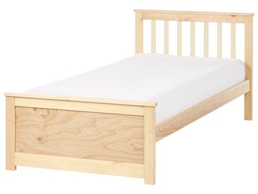 Lit avec sommier Bois de pin OLENDON 90 x 200 cm Marron clair