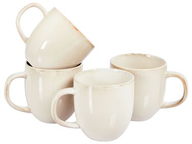 Set de 4 mugs GINSENG Grès Beige clair